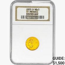 1925-D $2.50 Gold Quarter Eagle NGC MS63