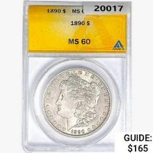 1890 Morgan Silver Dollar ANACS MS60