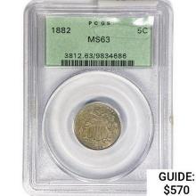 1882 Shield Nickel PCGS MS63
