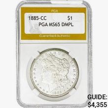 1885-CC Morgan Silver Dollar PGA MS65 DMPL