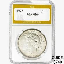 1927 Silver Peace Dollar PGA MS64