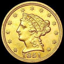 1851 $2.50 Gold Quarter Eagle CHOICE AU