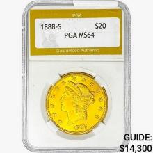 1888-S $20 Gold Double Eagle PGA MS64