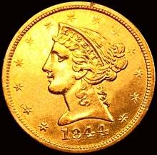 1844-O $5 Gold Half Eagle