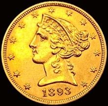 1893-O $5 Gold Half Eagle
