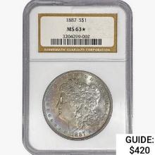 1887 Morgan Silver Dollar NGC MS63*