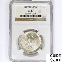1936 Texas Half Dollar NGC MS67
