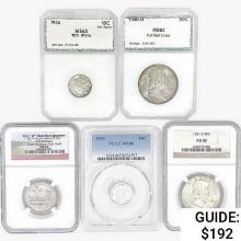 1936-2019 [5] US Varied Silver Coinage  MS/AU