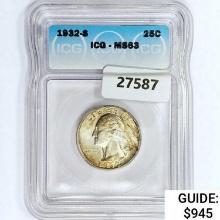1932-S Washington Silver Quarter ICG MS63