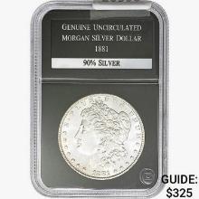 1881 Morgan Silver Dollar GG UNC  90% Silver