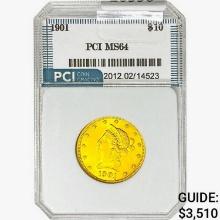 1901 $10 Gold Eagle PCI MS64