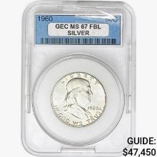 1960 Franklin Half Dollar GEC MS67 FBL Silver