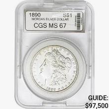 1890 Morgan Silver Dollar CGS MS67