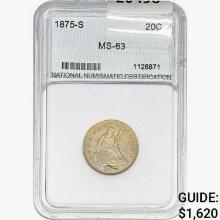 1875-S Twenty Cent Piece NNC MS63