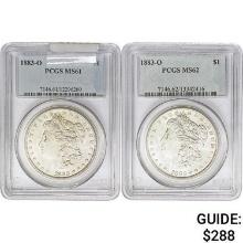 [2] 1883-O Morgan Silver Dollar PCGS MS61/2