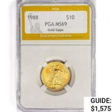 1988 $10 American Gold Eagle PGA MS69