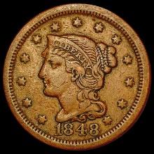 1848 Braided Hair Large Cent NEARLY UNCIRCULATED