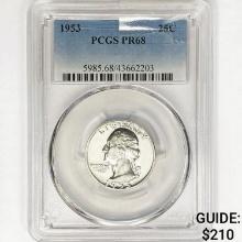 1953 Washington Silver Quarter PCGS PR68