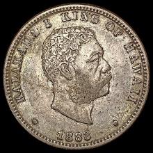 1883 Kingdom of Hawaii Quarter CLOSELY UNCIRCULATED