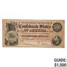 T-64 1864 $500 FIVE HUNDRED DOLLARS CSA CONFEDERATE STATES OF AMERICA CURRENCY NOTE VERY FINE