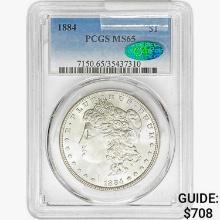1884 CAC Morgan Silver Dollar PCGS MS65