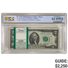 PACK OF (100) CONSECUTIVE 1976 $2 FRN FEDERAL RESERVE NOTES ATLANTA, GA PCGS BANKNOTE UNCIRCULATED-6