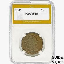 1801 Draped Bust Large Cent PGA VF30