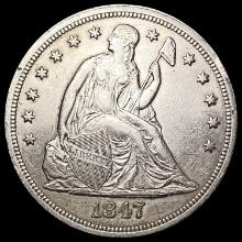 1847 Seated Liberty Dollar CLOSELY UNCIRCULATED