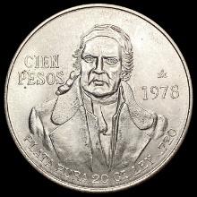 1978 Mexico Silver 100 Pesos UNCIRCULATED