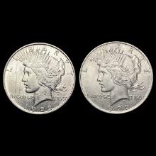 1922, 1922-D US Silver Peace Dollar Collection [2 Coins] HIGH GRADE