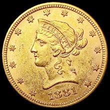 1881 $10 Gold Eagle CLOSELY UNCIRCULATED