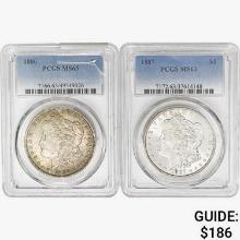 [2] 1886-1887 Morgan Silver Dollar PCGS MS63