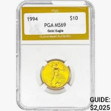 1994 1/4oz $10 AGE PGA MS69