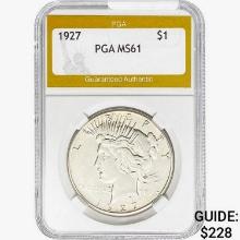 1927 Silver Peace Dollar PGA MS61