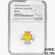 1903 McKinley Rare Gold Dollar NGC MS65 Louisiana Purchase
