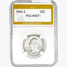 1942-S Washington Silver Quarter PGA MS67+