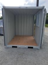 8' Portable Office / Storage Container w/ Man Door & Window