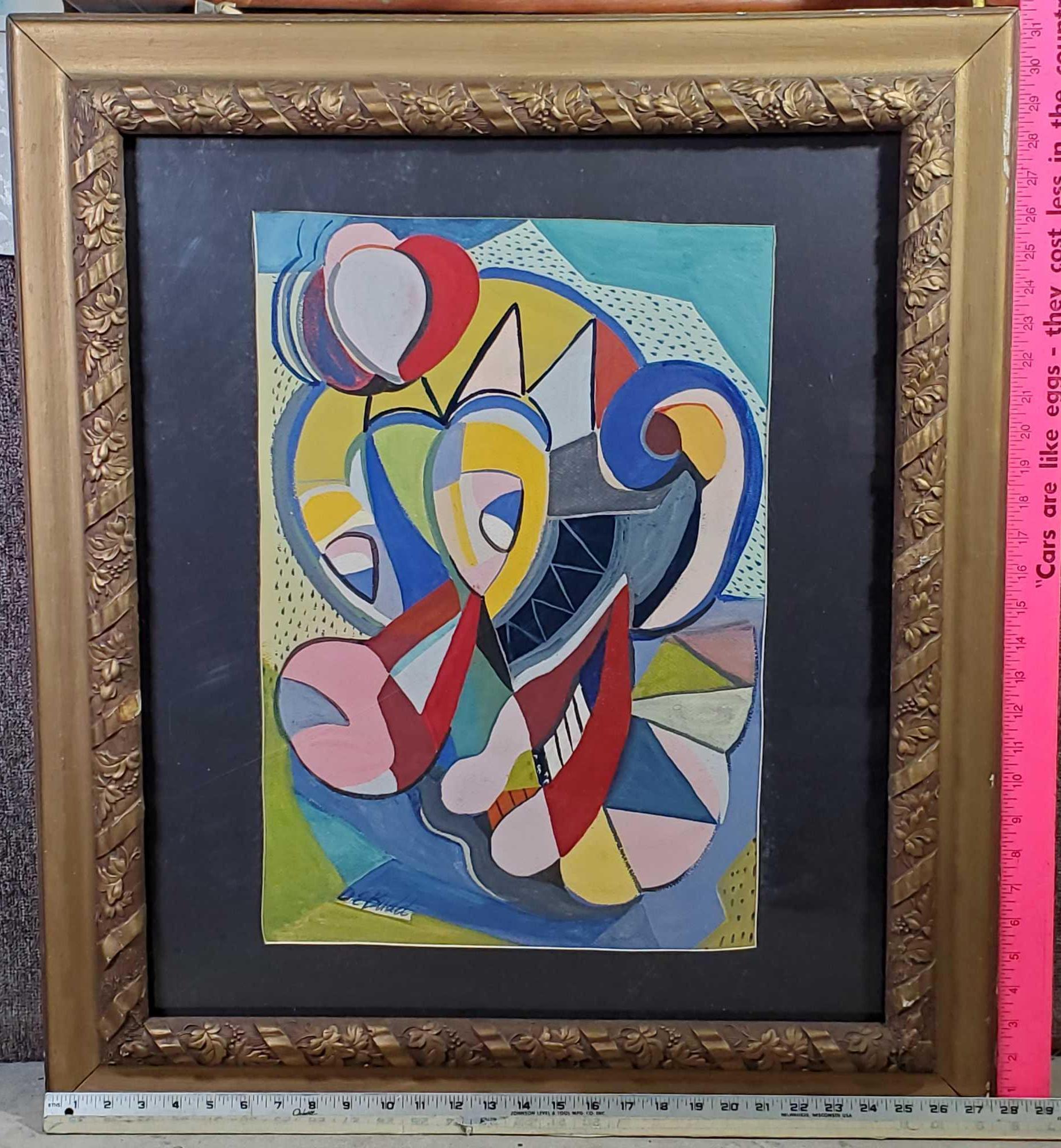 David Budd (1927 - 1991) New York, Florida / France Picasso Inspired Abstract Clown