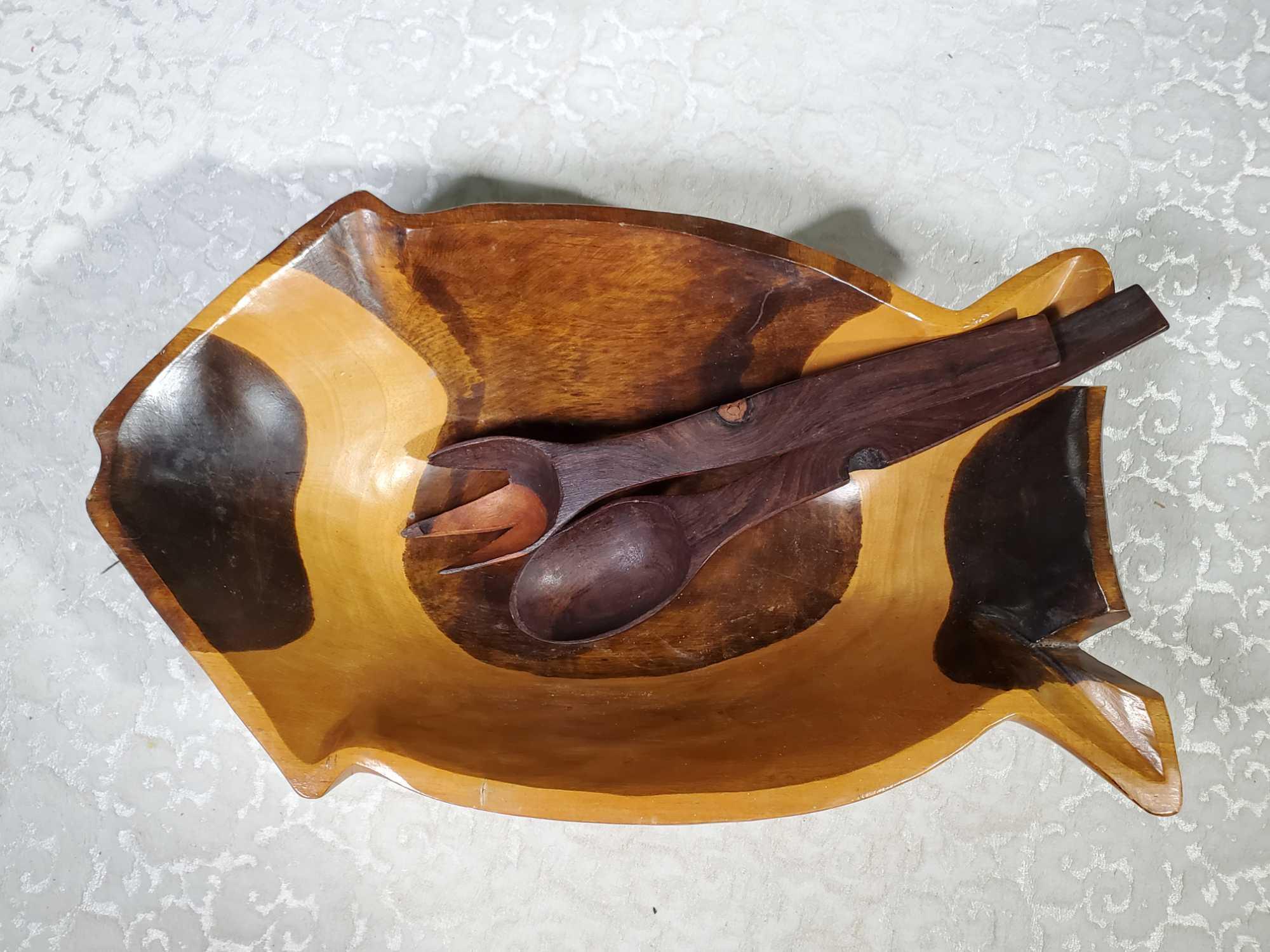 Collection Of Hand Carved Wooden Tablewares