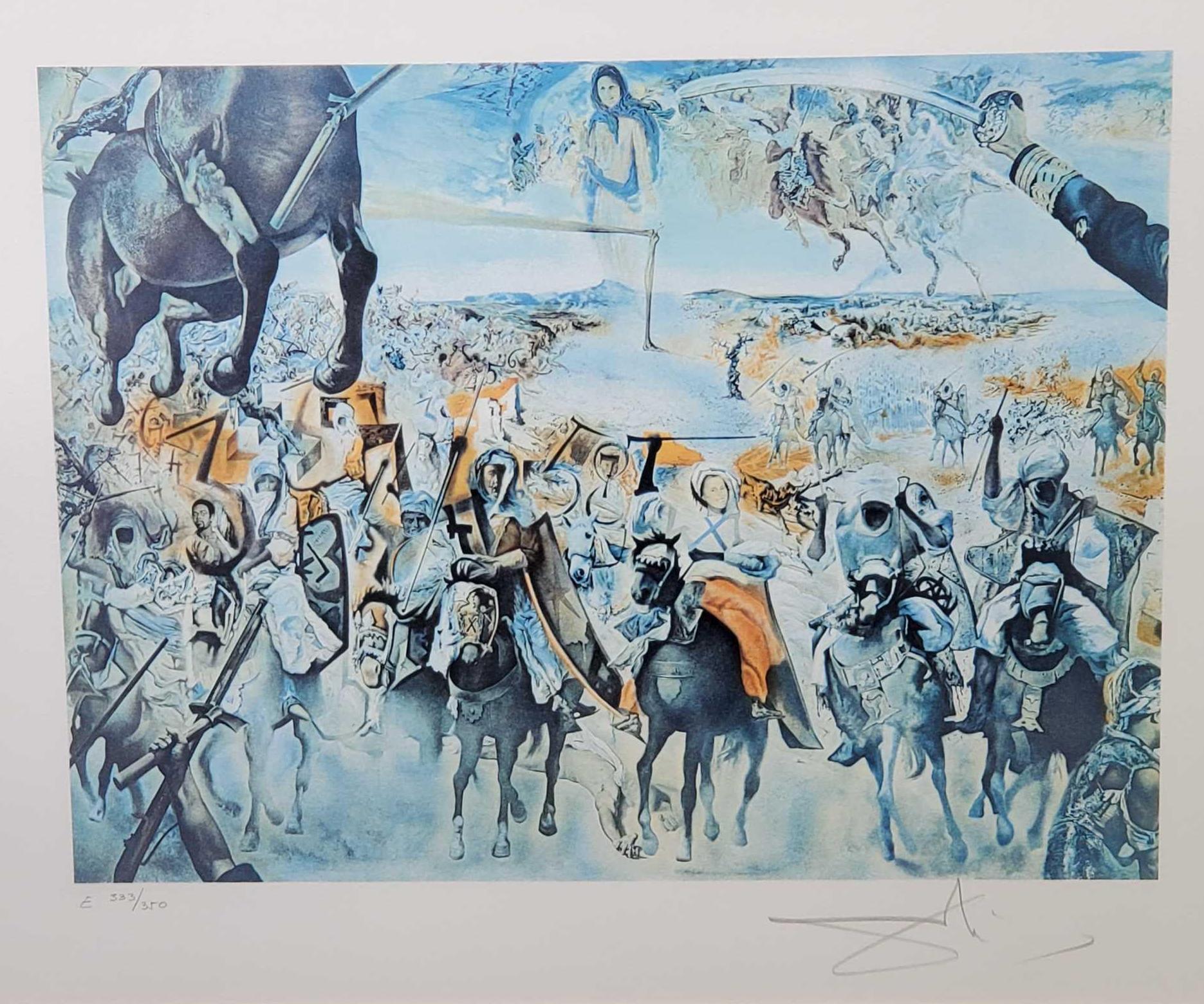 Salvador Dali (1904-1989) "The Battle of Tetuan" Lithograph In Colours, On Woven Paper