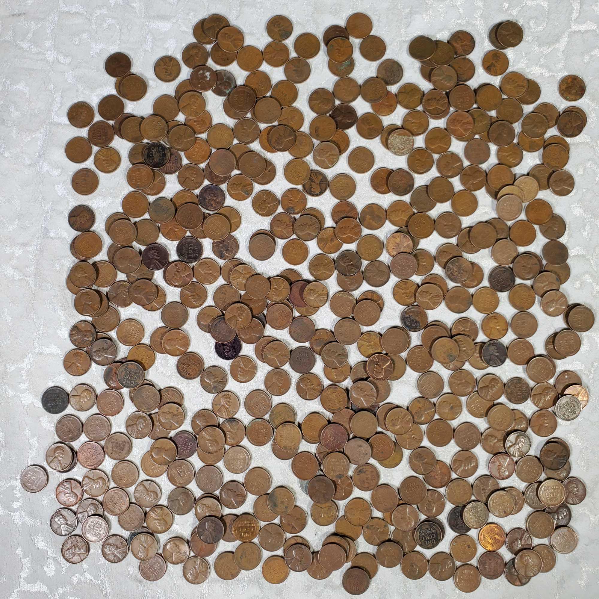 Approx. 20 Pounds Lincoln Wheat Pennies Incl Approx 4 lb Zinc/Steel War Era