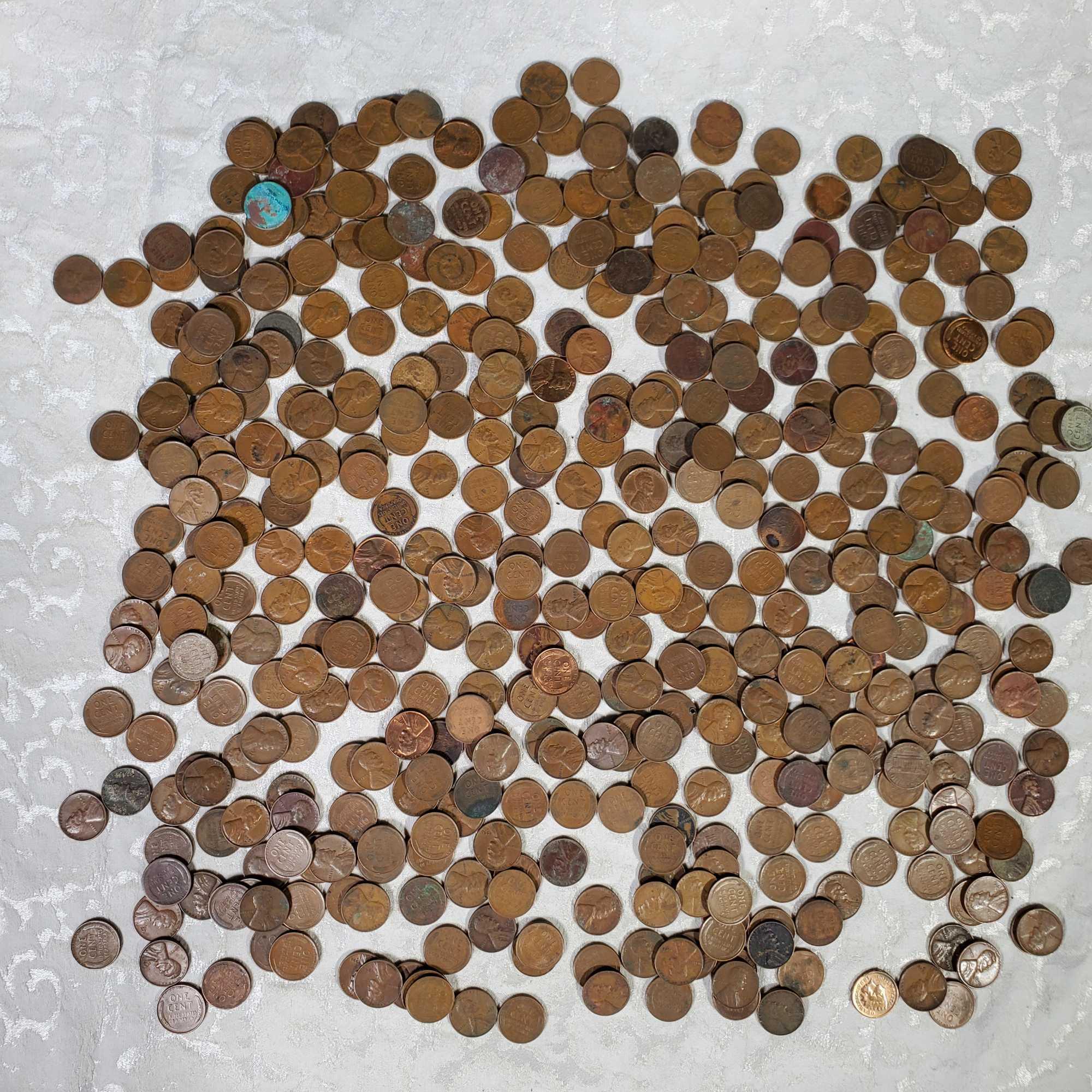 Approx. 20 Pounds Lincoln Wheat Pennies Incl Approx 4 lb Zinc/Steel War Era