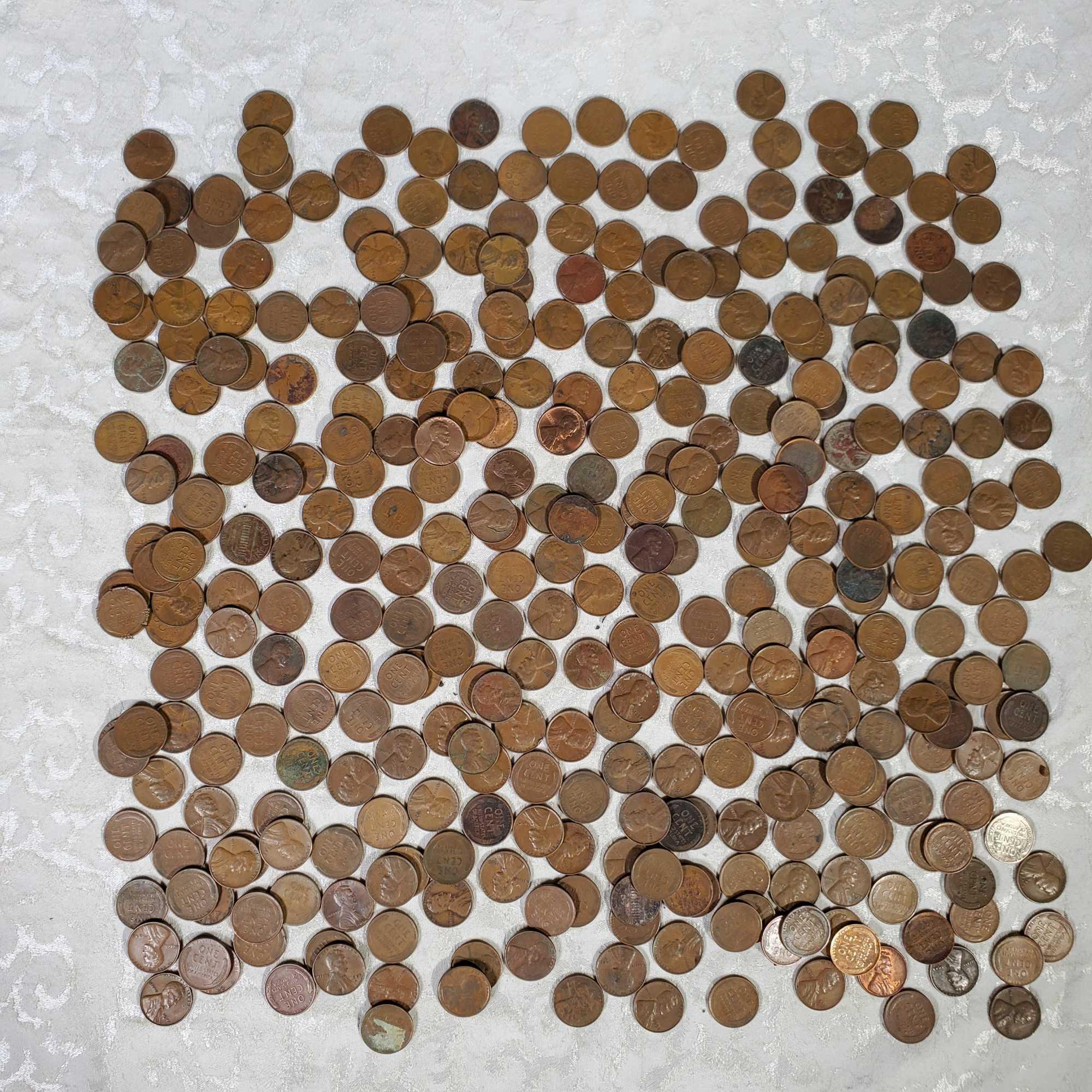Approx. 20 Pounds Lincoln Wheat Pennies Incl Approx 4 lb Zinc/Steel War Era