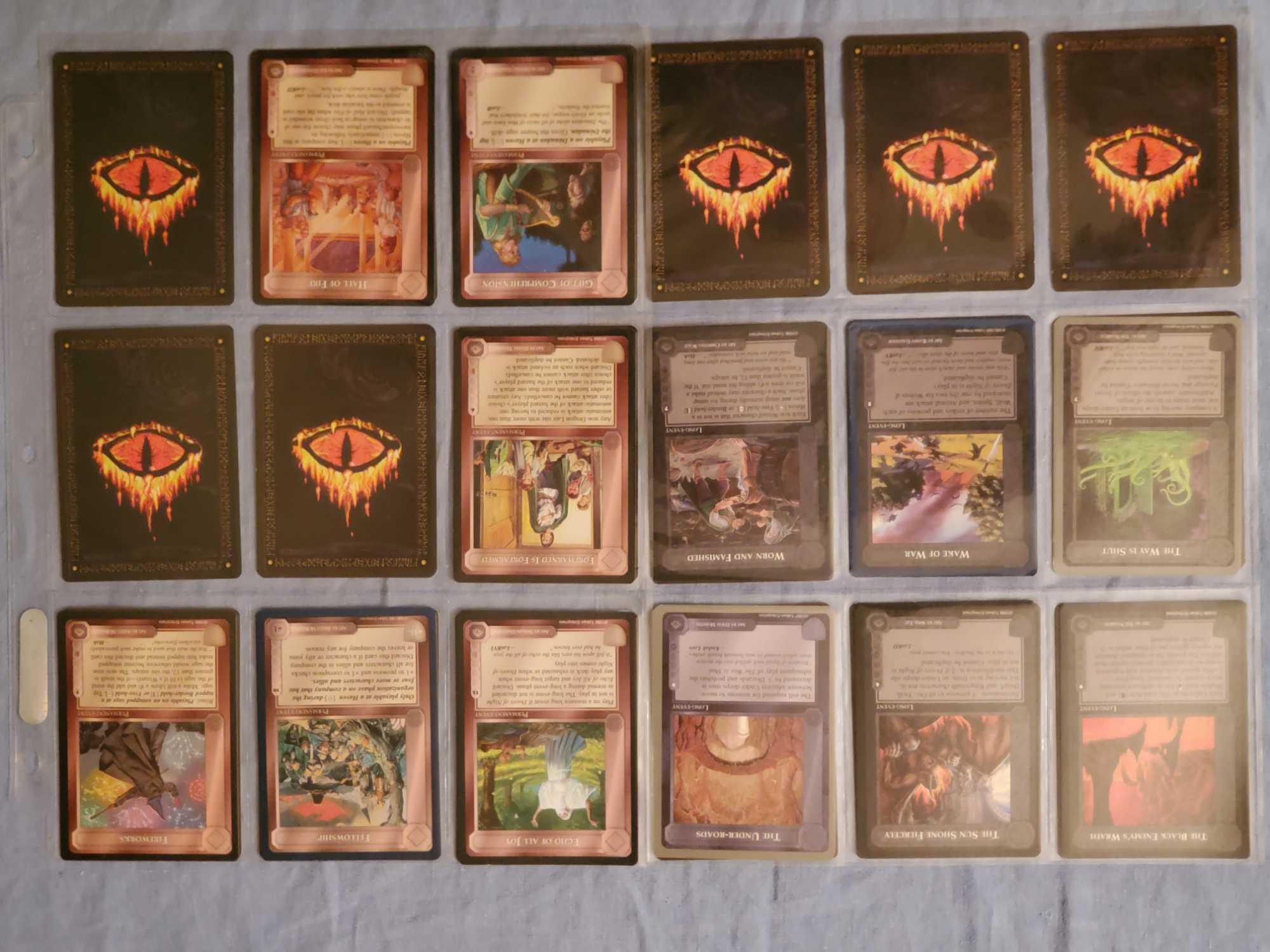 700+ 1990s MECCG Middile Earth Collectible Card Game Cards with Lidless Eye Backs