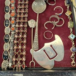 Tray Lot Of Sterling Silver Jewelry And More