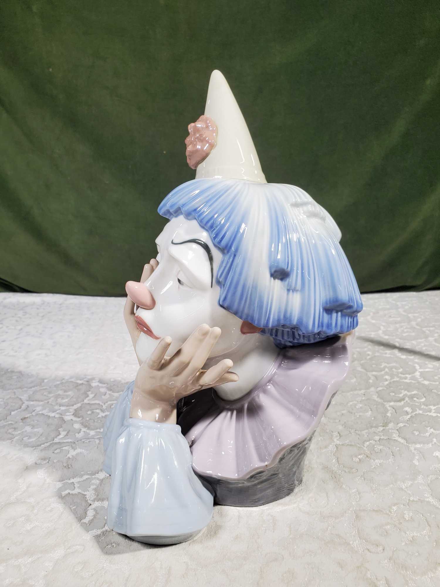 Clown Collectibles with Lladro Bust and Dancing Unicycle Clown Toy
