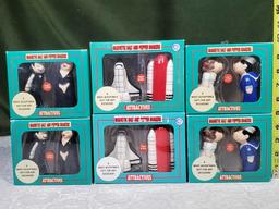 Collection of Attractives Magnetic Salt And Pepper Shakers In Original Boxes