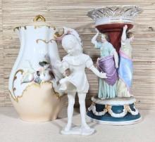 Antique Hutschenreuther Porcelain Figurine & Other Fine Porcelain