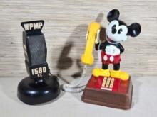 Vintage Radio and Mickey Mouse Phone