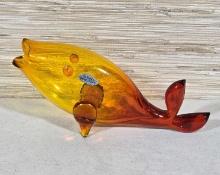 Blenko Amberina Fish Vase